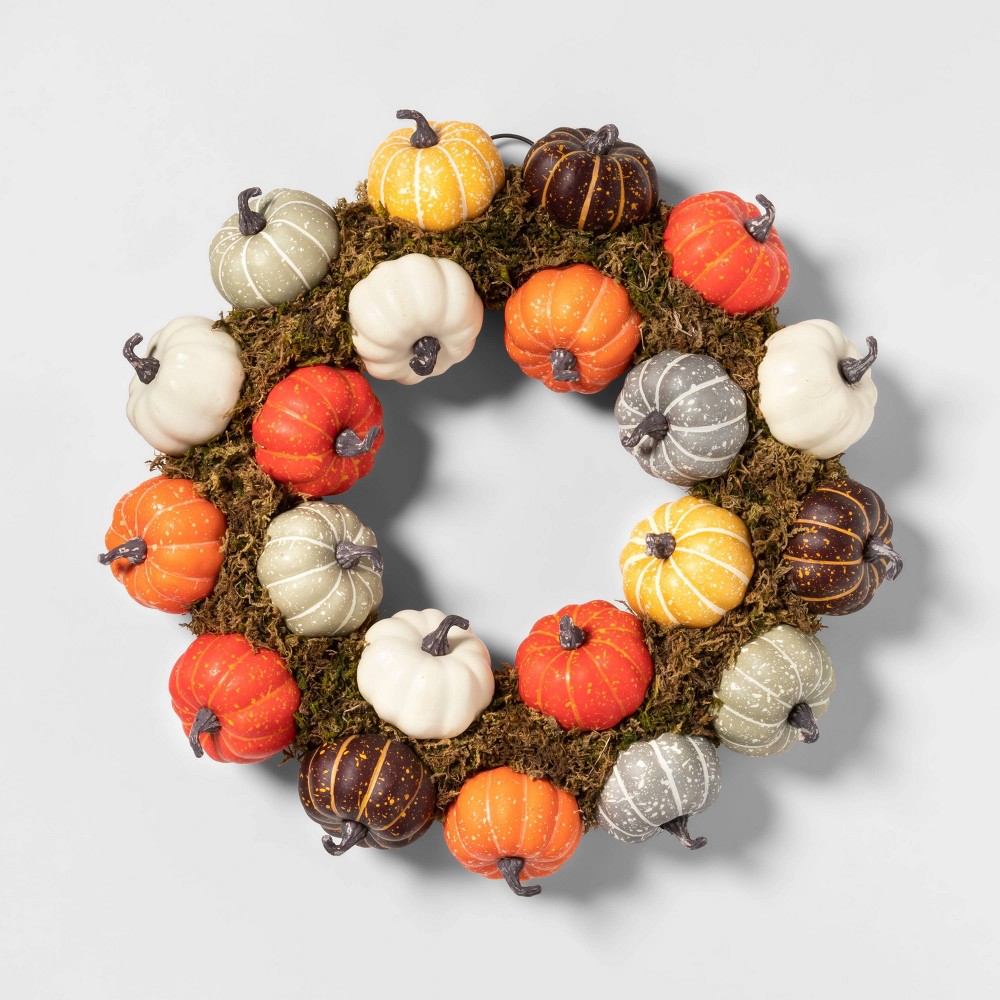 Everyone needs a pumpkin wreath for the Fall decor. Get this one at Target.