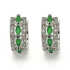 RMZ GOLD NYC STERLING SILVER FILLED HIGH POLISH FINSH EMERALD OVAL EARRINGS - 2 of 2