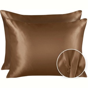 ShopBedding Satin Pillowcase with Zipper, for Hair and Skin Care, Feels Soft and Cool Like a Silk Pillowcase, Satin Pillow Cases 2 Pack - Blissford - 1 of 1