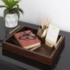 BRINJOY Decorative Wood Tray with Gold Handles - 16.5x12.25 inch Dark Walnut Brown Serving Tray - 4 of 4