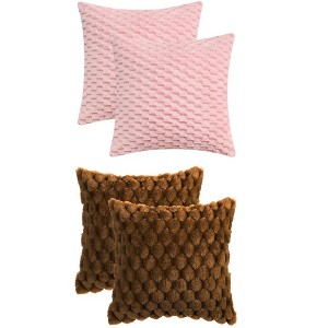 REGALWOVEN 4 Pcs Solid Soft Throw Pillow Covers for Sofa Couch 16" x 16" - 1 of 4