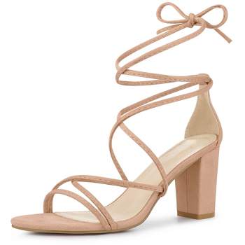 Perphy Lace Up Heels Strappy Chunky Heel Sandals for Women
