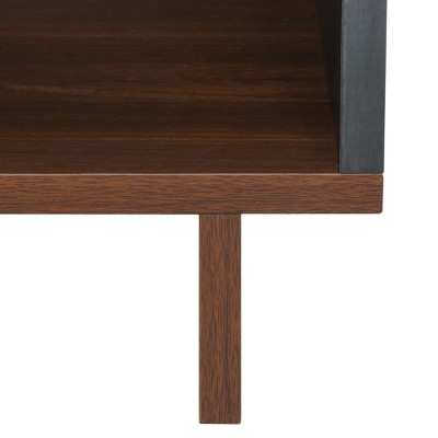 Walnut and Black Rectangular Industrial TV Stand
