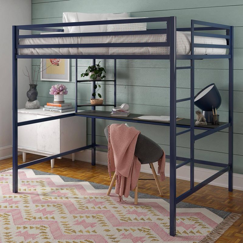 Full Maxwell Metal Loft Bed with Desk & Shelves - Novogratz, 5 of 9