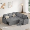 Dyonery L-shaped modular sofa, with pull-out bed, high-quality linen modular modular sofa, 78-inch convertible sleeping sofa bed, living room sofa - 4 of 4