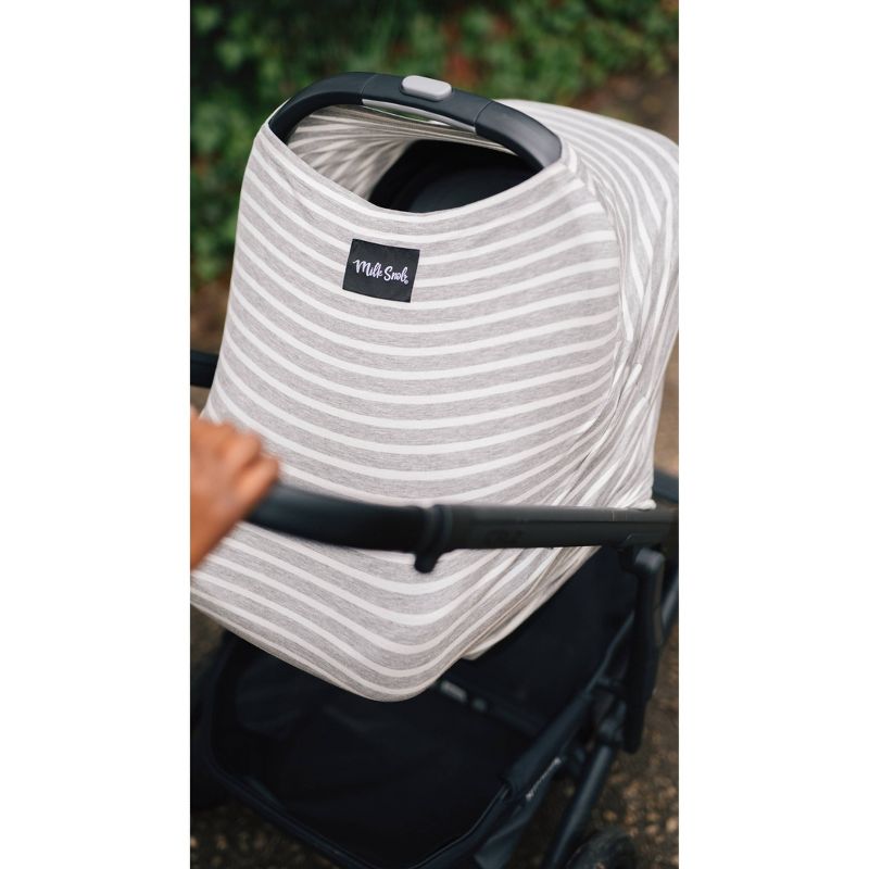 Milk Snob Nursing Cover/Baby Car Seat Canopy - Heather Stripe, 3 of 5