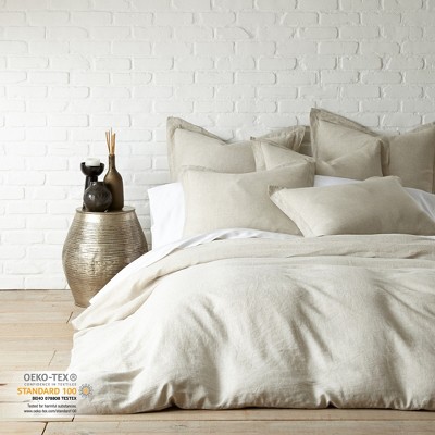 Natural Linen Queen Duvet Cover Set
