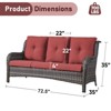 Gymojoy Outdoor 3-Seat Sofa PE Wicker Sofa Rattan Patio Sofa Couch For Garden - 2 of 4