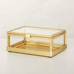 3"x4" Metal & Glass Trinket Box Brass Finish - Hearth & Hand™ with Magnolia