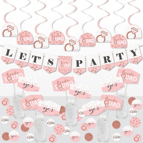 Bridal Shower Decorations,Bride to Be Sign for Batcholette Party Supplies,Bride Wood Sign Photo Booth Props and Rose Gold Balloons for Wedding Party