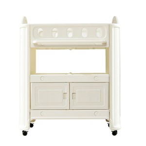 Yinvani 33.86" x 24.02" x 41.34" Baby Diaper Changing Table with 2 Storage Space, Removable Safety Belt, Easy-Clean Surface - 1 of 4