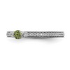 Black Bow Jewelry 14k White Gold, Peridot & 1/8 Ctw Diamond Stackable Ring - 3 of 4