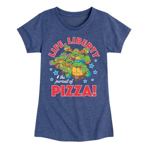 Girls' - Teenage Mutant Ninja Turtles - Life Liberty Pursuit Of Pizza Fitted Short Sleeve Graphic T-Shirt - 1 of 4