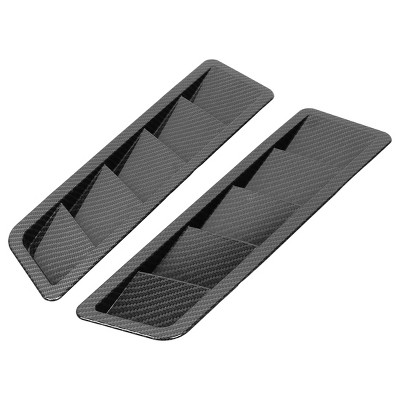 Unique Bargains Car Hood Scoop Air Vent Blinds Bonnet Cover Universal Carbon Fiber Pattern 2 Pcs