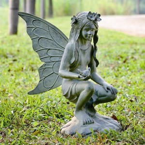 SPI Home Fairy Garden Sculpture – Cast Metal Outdoor Statue with Wings for Garden, Patio, or Landscape Decor - 1 of 4