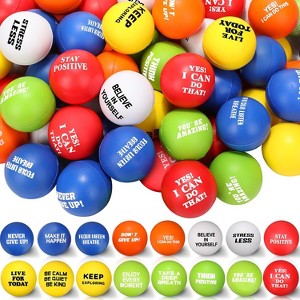 Colorful Foam Stress Balls 40-Pack, Fun Inspirational Toys for Anxiety Relief, Hand Exercise Gifts - 1 of 4