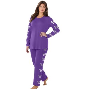 Dreams & Co. Dreams & Co Side Print Pajama Set - 1 of 4