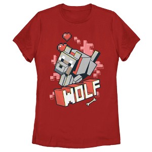 Women's Minecraft Wolf T-Shirt - 1 of 4