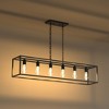 DORESshop 6-Light Matte Black Farmhouse Kitchen Island Lighting, Modern Rectangular Chandeliers for Dining room Foyer - 2 of 4