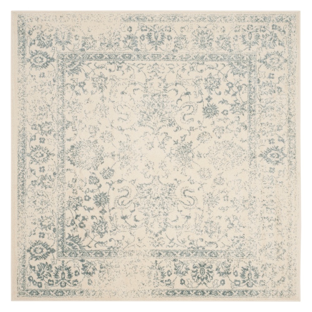 8'x8' Spacedye Design Square Area Rug Ivory/Slate - Safavieh