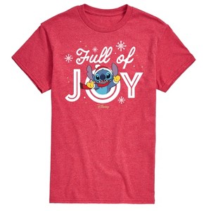 Men's - Lilo and Stitch - Full Of Joy Christmas Short Sleeve Graphic T-Shirt - 1 of 4