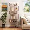 Costway 6-tier Storage Bookshelf S-shaped Geometric Bookcase with Anti-toppling Kits Brown/Black/White - 2 of 4