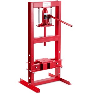 Hydraulic Press, Heavy Duty H-Frame Garage Floor Shop Press with Adjustable Worktable & Plates - 1 of 4