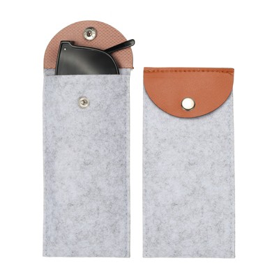 Unique Bargains Felt Soft Portable Storage Scratch-Resistant Eyeglasses Bag 2 Pcs