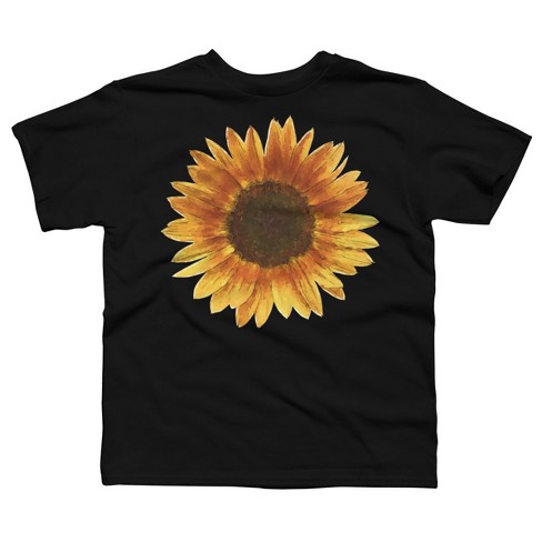 Boy's Design By Humans Sunflower By Maryedenoa T-shirt - Black - Small ...