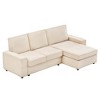 Modern Beige L-Shaped Modular Sectional Sofa, Deep Seated Cloud Couch with Chaise, Convertible Sleeper Sofa Bed for Living Room, Office - 2 of 4