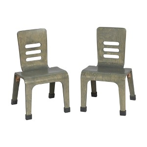 ECR4Kids Bentwood Chair, 12in Seat Height, Grey Wash, 2-Pack - 1 of 4