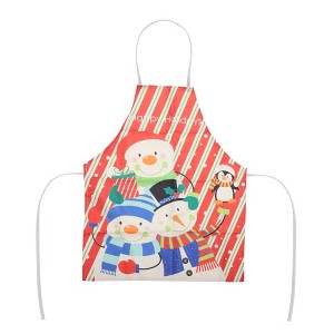 Unique Bargains Christmas Aprons Christmas Snowman Linen 21.65"x26.77" 1 Pcs - 1 of 4