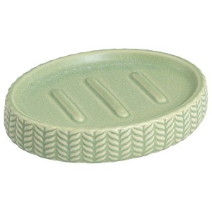 Dashi Soap Dish - Allure Home Creations: Ceramic Holder for Bar Soap, Sage Green, Hand Washable - 1 of 3
