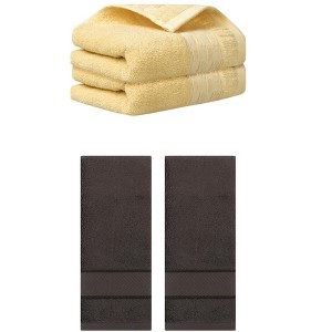 REGALWOVEN 4 Pcs Solid Soft Absorbent Hand Towel for Bathroom 14" x 30" - 1 of 4
