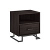 NicBex Nightstand with Drawers,1pc Side Table with Wood Frame,bedside Table for Bedroom,Living Room,Brown/Black/White/Gray - 4 of 4