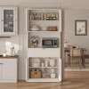 Orieon Tall Storage Cabinet, 70" Kitchen Pantry Cabinet with Doors, Fluted Hutch Cupboard with Shelf & Drawer, Freestanding Pantry - 3 of 4