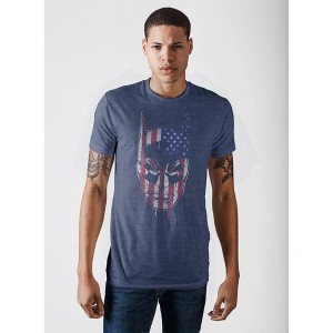 Batman Face Americana Men's Navy Heather T-Shirt - 1 of 3