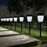 Nature Spring 16-in Stainless Steel Solar Garden Path Lights - Black, Set of 8