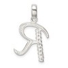 Black Bow Jewelry Sterling Silver and CZ, Lauren Collection, Initial R Pendant - 3 of 4