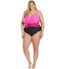 Sporti Sporti Plus Size Marina Criss Cross Tummy Control One Piece Swimsuit Black Multi 24W - 4 of 4