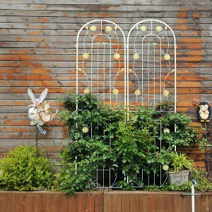 Aghana Digitals 2-Pack 86.7"x19.7" Rustproof Metal Garden Trellis for Climbing Plants, Outdoor - 1 of 4