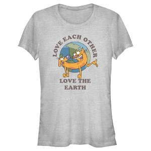 Juniors Womens Catdog Love the Earth T-Shirt - 1 of 4