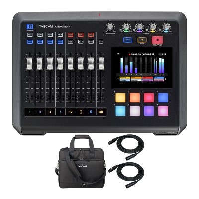Tascam Mixcast 4 Podcast Station Bundle with Mixcast 4 Carrying Bag and Cables