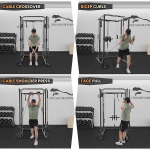 2000 LBS Power Cage,Multi-Function Power Rack with Cable Cross-Over System,Squat Rack with LAT Pull Down System - 1 of 4