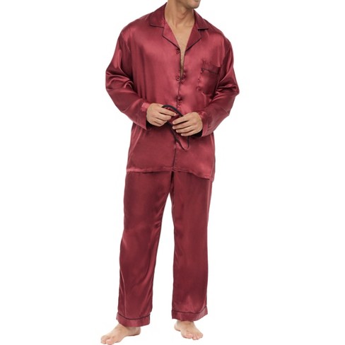 Adr Men s Classic Satin Pajamas Set With Pockets Pj And Sleep