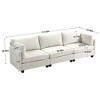 MYINDA 3-Seater Chenille Deep Sofa,Conforms to body curves,Cloud-soft sitting,with Side Pocket for Living Room，BEIGE - 2 of 4