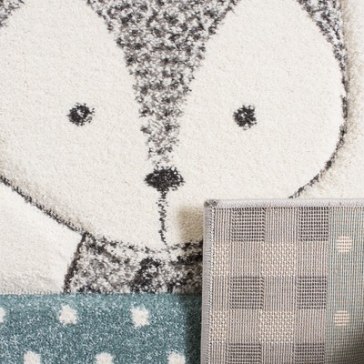 Alphonse Grey/Ivory Synthetic Rectangular Kids Rug - 3'3" x 5'3"