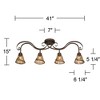 Pro Track 4-Head Ceiling Track Light Fixture Kit Adjustable Brown Bronze Finish Organic Amber Glass Western Kitchen Bathroom Living Room 41" Wide - 4 of 4