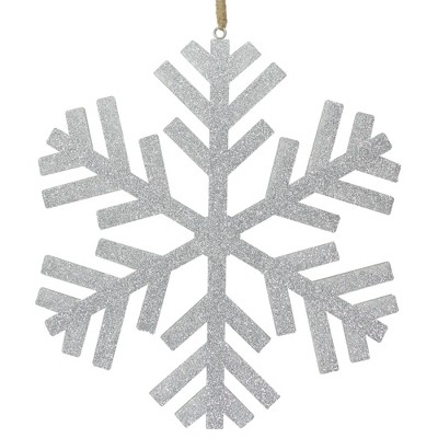 Northlight 11.75" Silver Glitter Drenched Snowflake Christmas Ornament and Wall Decor