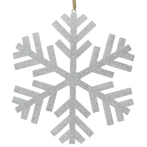 Northlight 11.75 Silver Glitter Drenched Snowflake Christmas Ornament :  Target